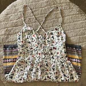 Floral criss cross back dress.